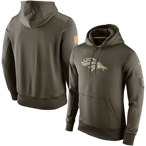 NFL Men's Denver Broncos Nike Olive Salute To Service KO Performance Hoodie